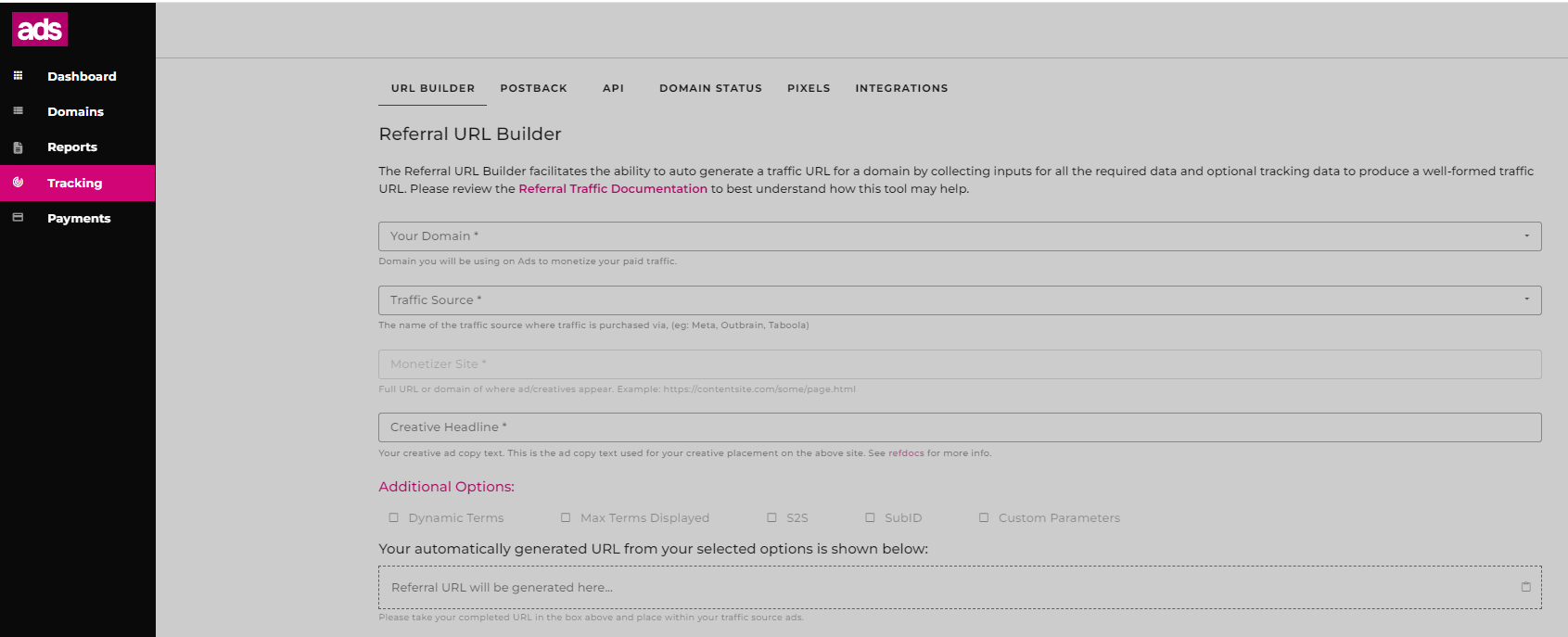 Adscom url builder